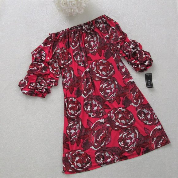 MSK Dresses & Skirts - NWT Pink Floral Pearl Embellished Shift Dress 2X